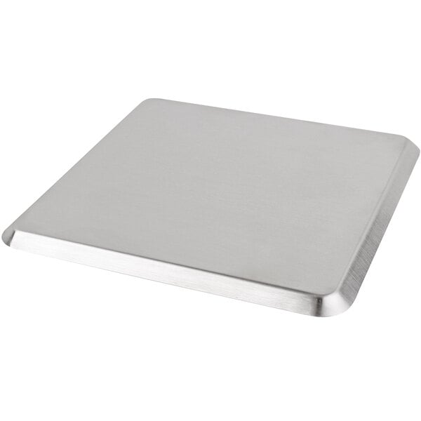 A stainless steel platform for a San Jamar Alimento digital portion control scale.