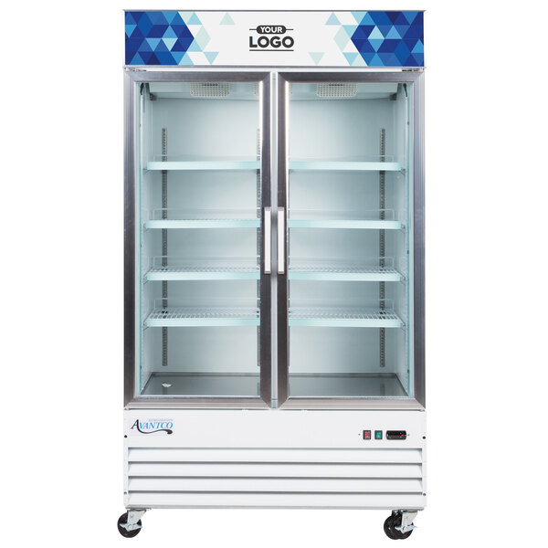 Avantco GDC40HC 48" White Swing Glass Door Merchandiser Refrigerator