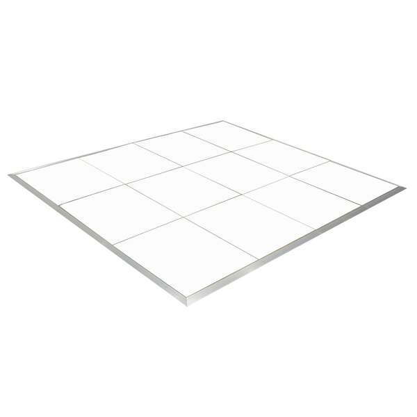 Palmer Snyder 24' x 20' White Acrylic Portable Dance Floor with Silver