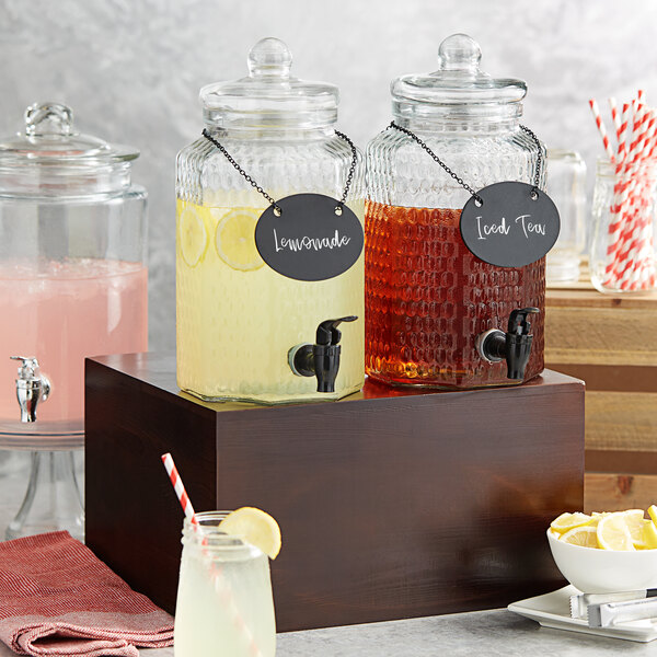 Double Glass drink dispenser with chalkboard 
