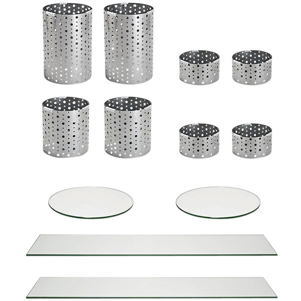 Front of the House Dots 14-Piece Stainless Steel Riser Set with Clear ...