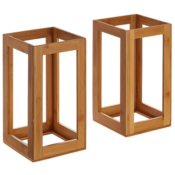 A pair of rectangular bamboo risers.