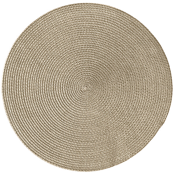 RITZ® 66304 15" Round Taupe Polypropylene Placemat 12/Pack