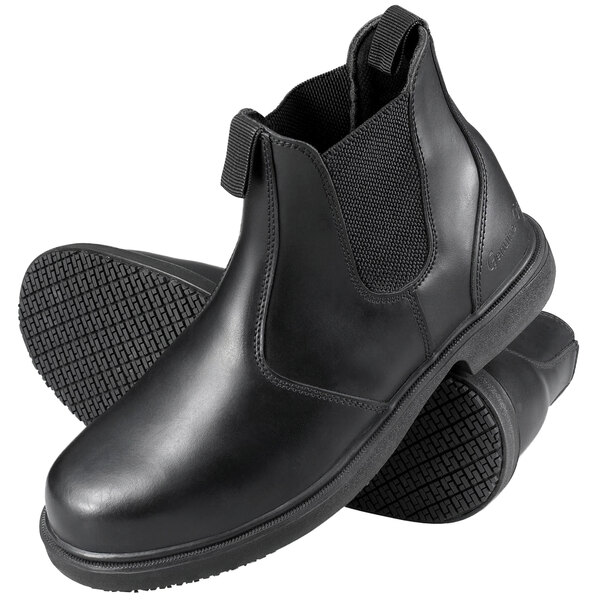 A pair of Genuine Grip men's black leather boots.