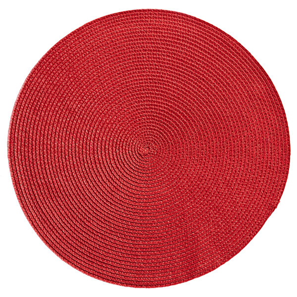 RITZ® 66302 15" Round Cherry Polypropylene Placemat 12/Pack