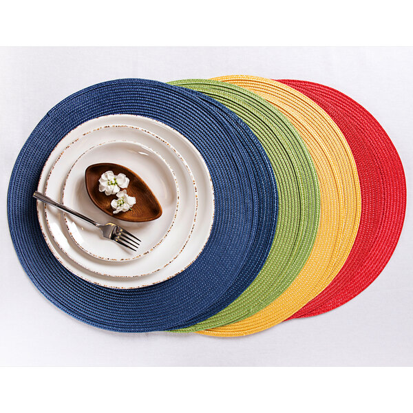 RITZ® 66303 15" Round Grass Polypropylene Placemat 12/Pack