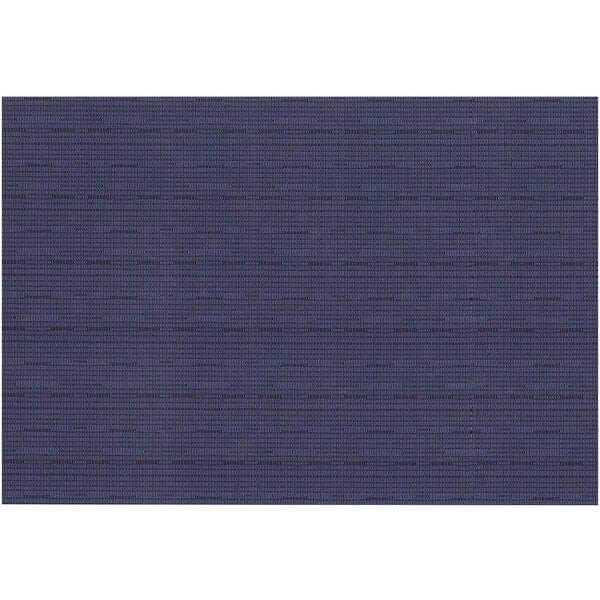 A blue rectangular RITZ® PVC coated placemat with a cloth pattern.