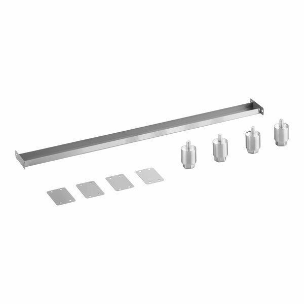 A metal stacking kit with brackets and mounting plates designed for the Avantco DPO18 pizza oven.