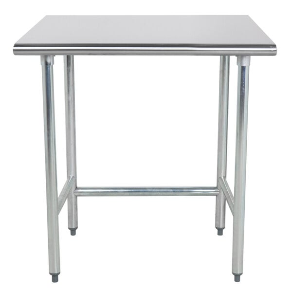Advance Tabco TGLG-363 36" x 36" 14 Gauge Open Base Stainless Steel Commercial Work Table