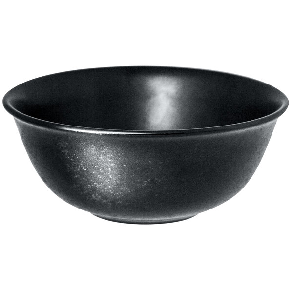 A black RAK Porcelain Karbon bowl with a white background.