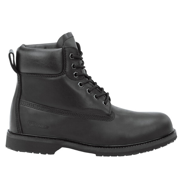 A black SR Max work boot for men with laces.