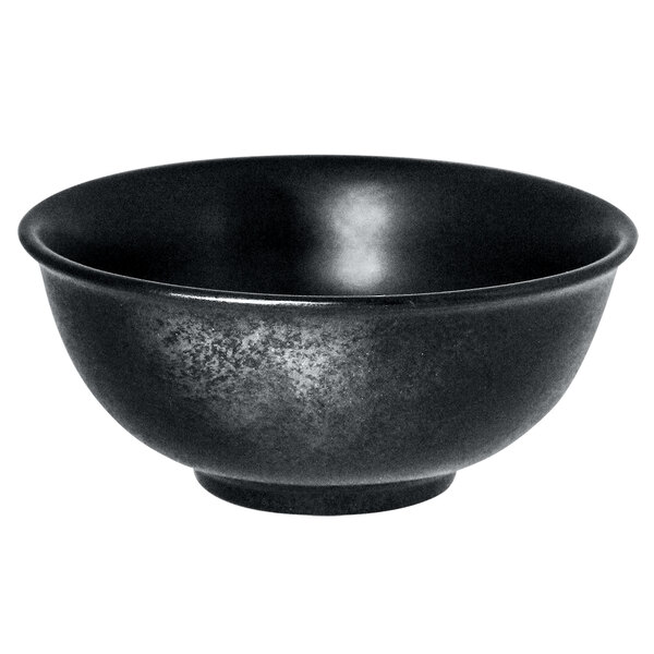 A black RAK Porcelain Karbon bowl.