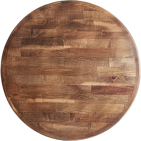 illoyalitet hylde eksegese Lancaster Table & Seating 24" Round Recycled Wood Butcher Block Table Top  with Vintage Finish