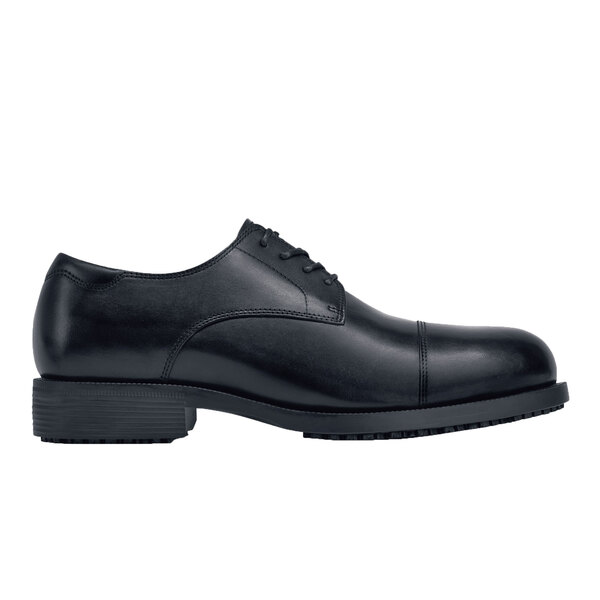 Shoes For Crews 8201 Senator Men's Medium Width Black Water-Resistant Steel Toe Non-Slip Dress Shoe