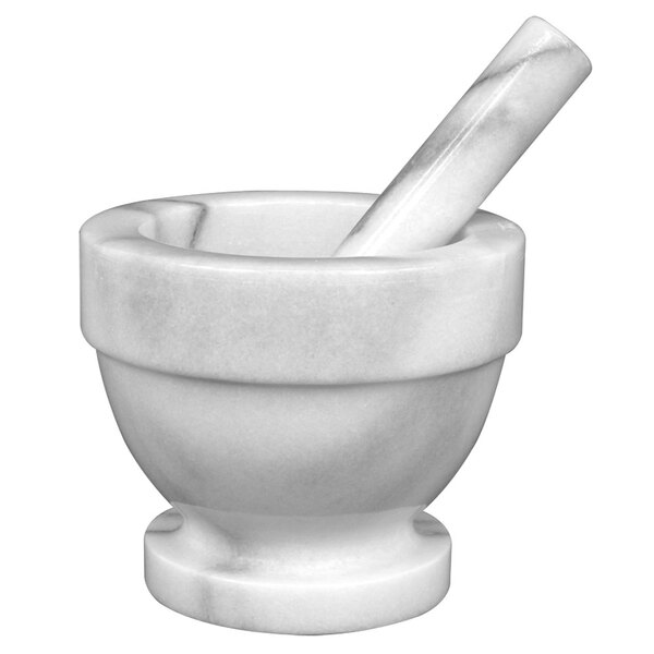 5" White Marble Mortar and Pestle Set