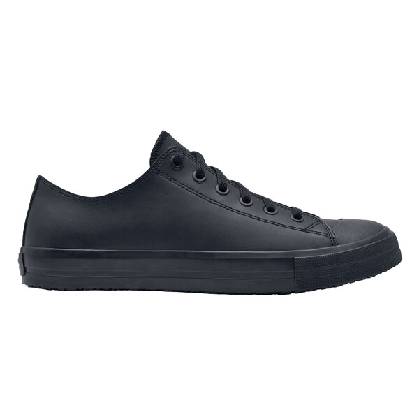 Shoes For Crews 38649 Delray Men's Medium Width Black Water-Resistant Soft Toe Non-Slip Leather Casual Shoe