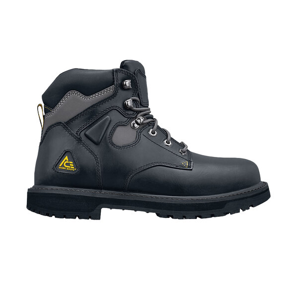 ACE 76745 Providence Men's Size 11 1/2 Medium Width Black Water-Resistant Steel Toe Non-Slip Work Boot