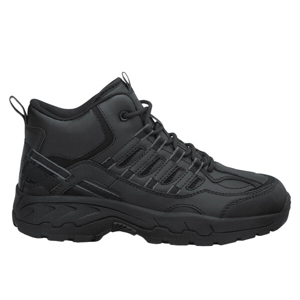 A black SR Max hi top athletic shoe for men with laces.