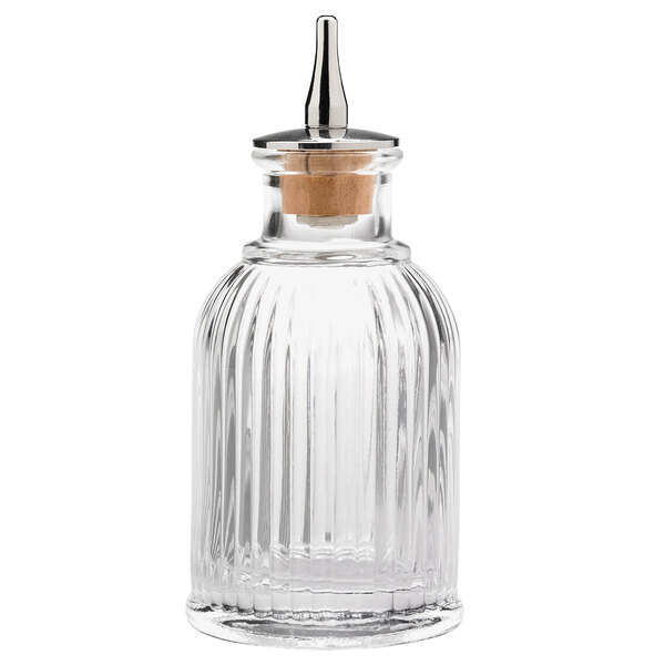 Barfly® M37128 3 oz. Ribbed Glass Bitters Bottle