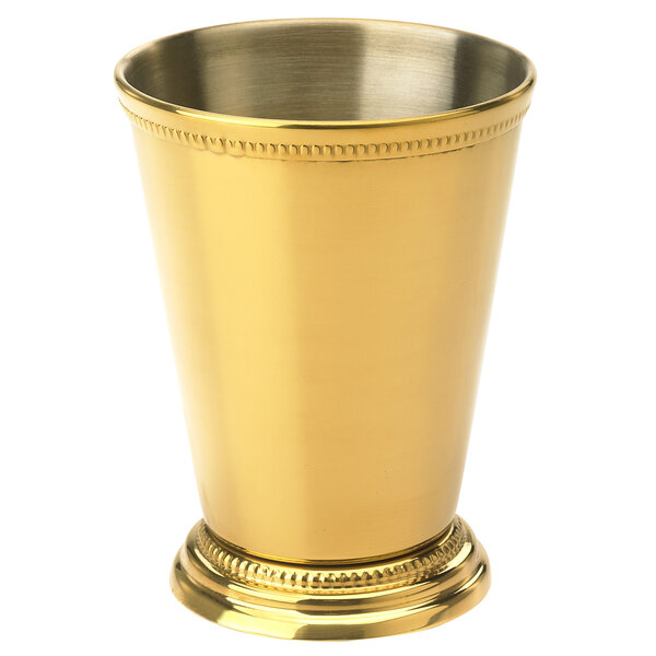 Barfly® M37032GD 12 oz. GoldPlated Mint Julep Cup with Beaded Trim
