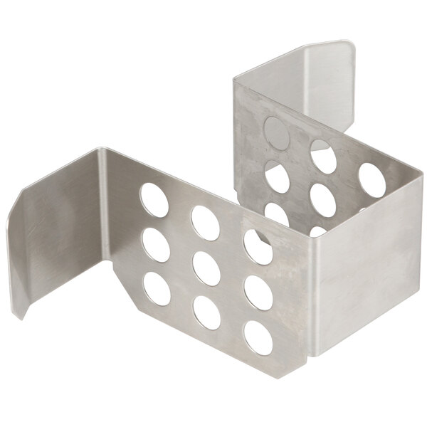 A metal Nemco divider with holes for ice cream dipper wells.