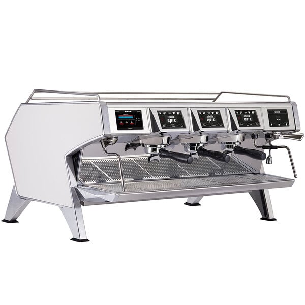 A close-up of the Unic Stella Epic Three Group Automatic Espresso Machine.