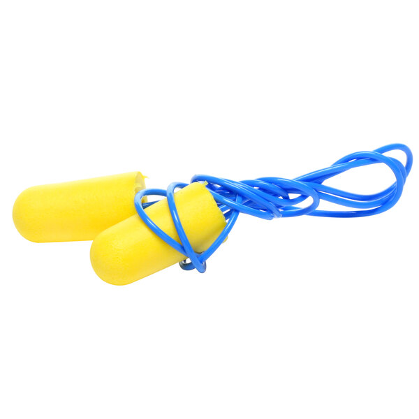 3M 312-1223 E-A-R™ TaperFit™ Yellow / Blue Corded Foam Earplugs - 200/Pack