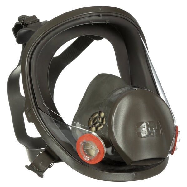 A 3M full face respirator with a clear face.