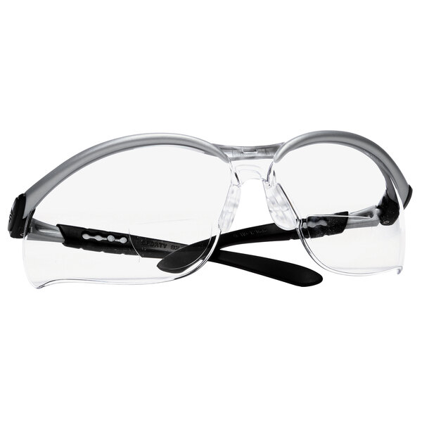 3M 113750000020 BX AntiFog Reader Safety Glasses Silver with Clear