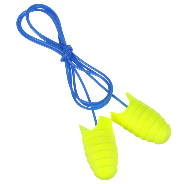 3M 312-6001 E-A-Rsoft™ Grippers™ Yellow / Blue Corded Foam Earplugs - 200/Pack