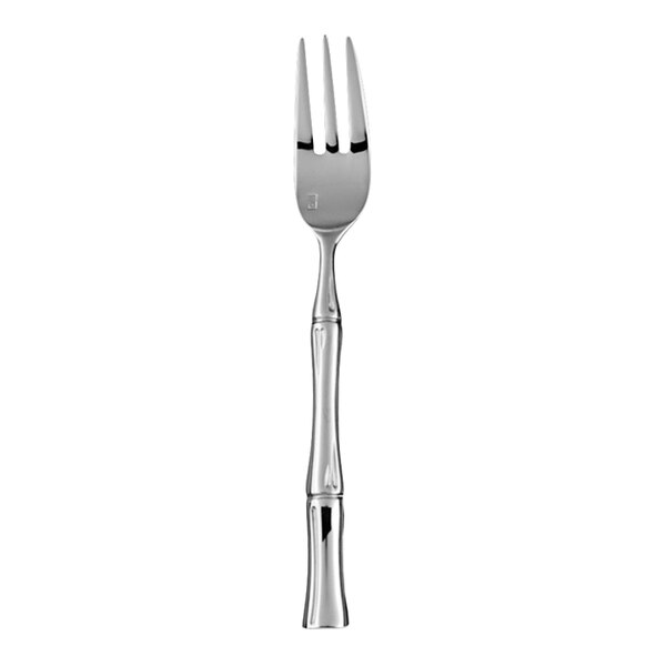 A Fortessa Royal Pacific stainless steel appetizer/cake fork with a silver handle.