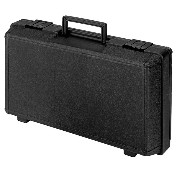 A black hard carry case with a handle for Comark C Series thermocouple thermometers.