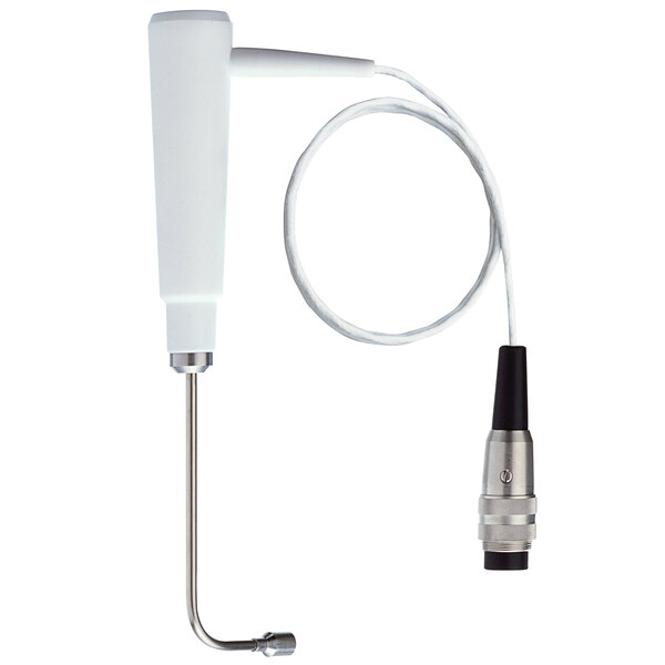 A white and silver Comark ST22L/W Type-T surface probe with a cable.