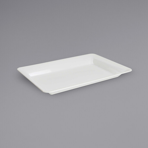 A white rectangular polypropylene tray.