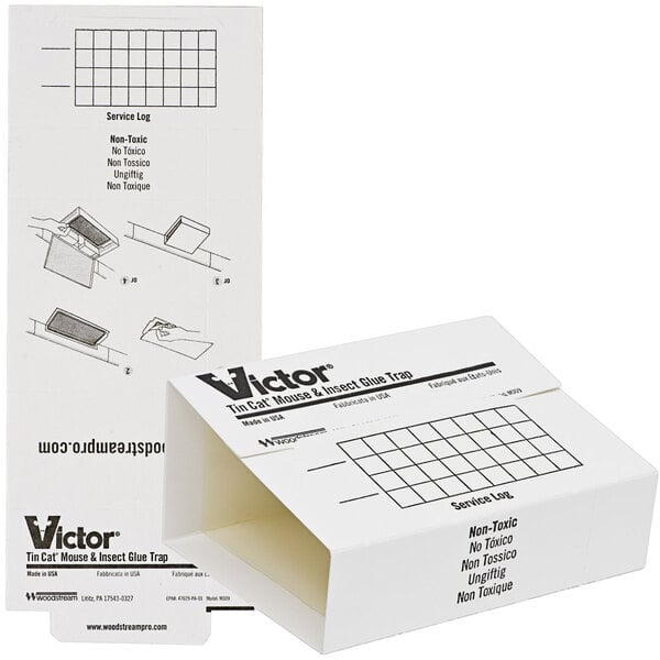 A white box of 24 Victor mouse glue boards.