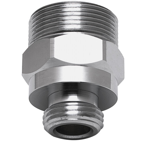 A T&S stainless steel threaded male pipe fitting.