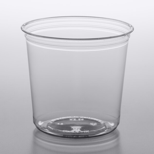 FabriKal Alur 24 oz. Recycled Clear PET Plastic Round Deli Container