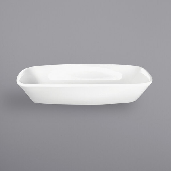 An International Tableware white rectangular porcelain serving dish.