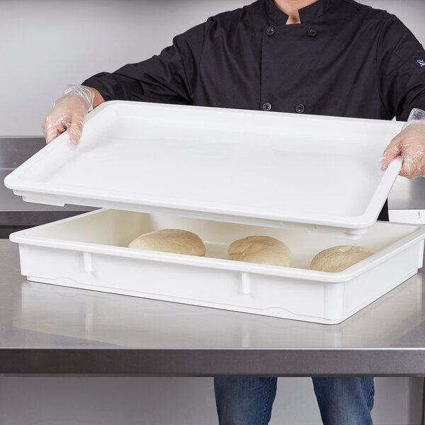 Cambro DBC1826P148 18" x 26" White Pizza Dough Proofing Box Lid