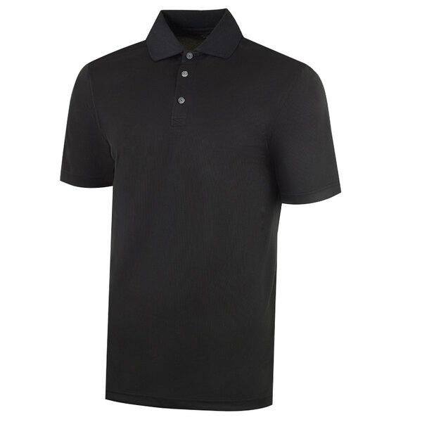 A black Henry Segal polo shirt with a collar and buttons.