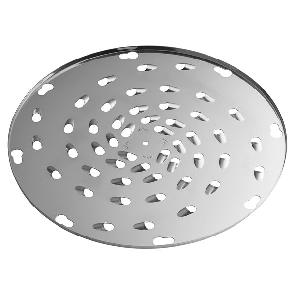 a circular metal object with holes