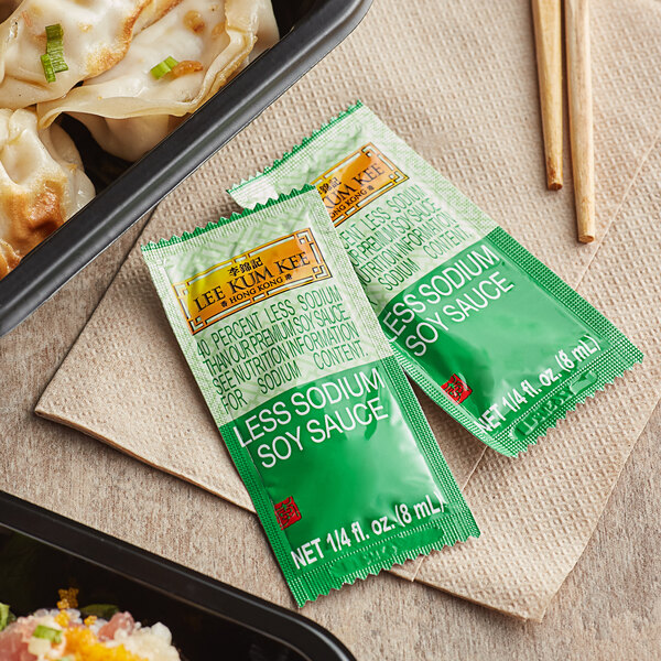 Lee Kum Kee 8 mL Less Sodium Soy Sauce Packet 500/Case