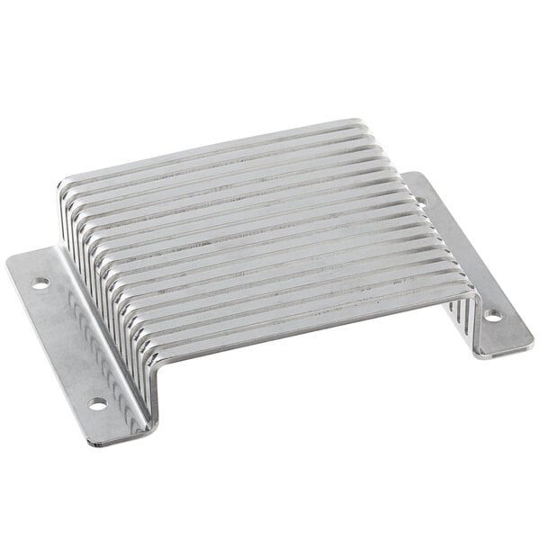 A Garde push plate for a chicken slicer with holes in it.