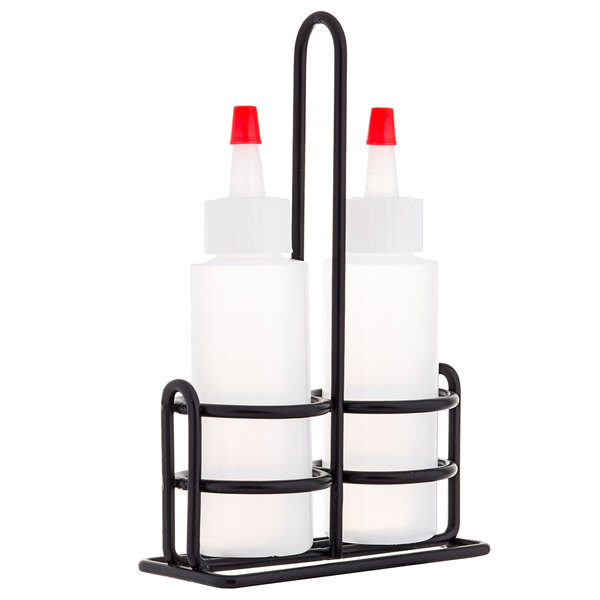 Tablecraft 20016 Better Burger Black Powder Coated Condiment Rack 3 3