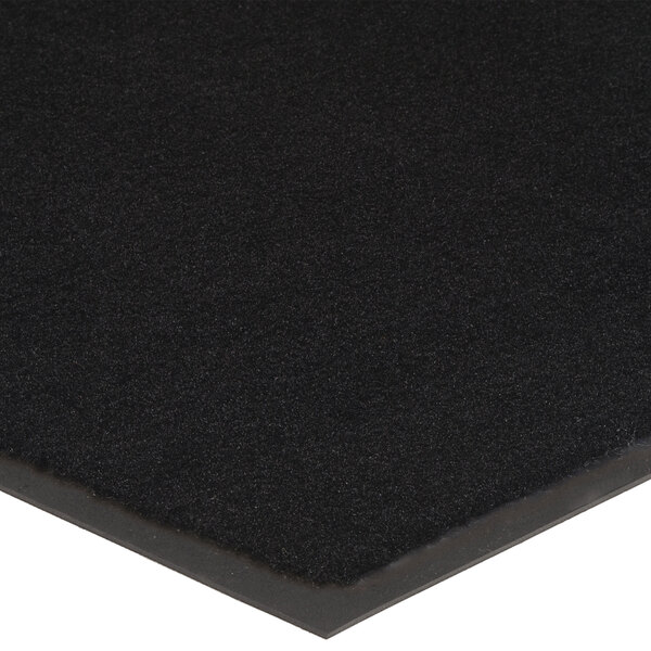 Lavex Janitorial Plush Solid Black Olefin Indoor Entrance Mat - 3/8" Thick