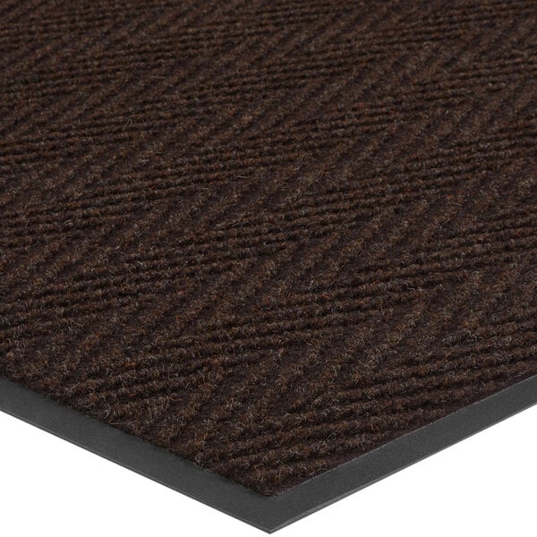 Lavex Janitorial Chevron Rib Brown Indoor Entrance Mat - 3/8" Thick