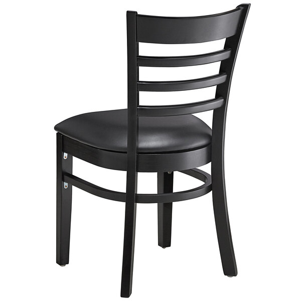 Lancaster Table & Seating Black Finish Wood Ladder Back Chair with