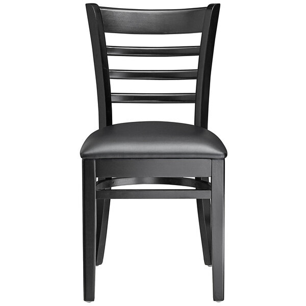 Lancaster Table & Seating Black Finish Wood Ladder Back Chair with