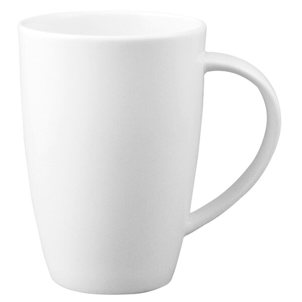 A Chef & Sommelier warm white china mug with a white handle.