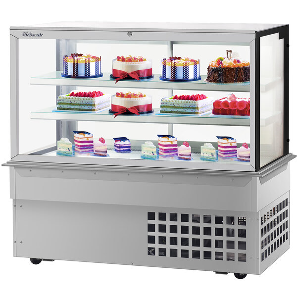 Turbo-Air TBP60-54FDN 59" Square Glass Three Tier Drop-In Refrigerated Bakery Display Case